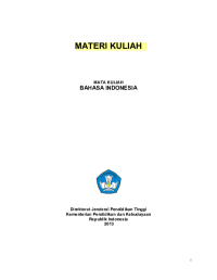 Image of MATERI KULIAH MATA KULIAH BAHASA INDONESIA