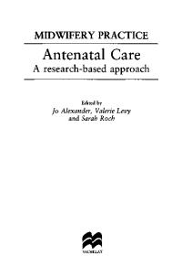 Image of MIDWIFERY PRACTICE
Antenatal Care
